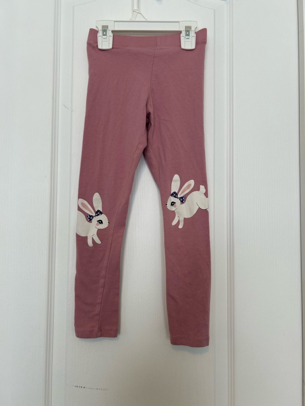 H&M Mauve Leggings with White Bunny Appliques